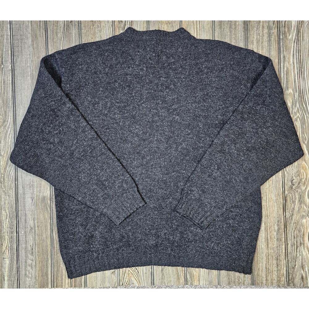 Vintage CLUB ROOM Argyle Sweater Men XL Dark Gray Shetland Wool Hong Kong - Picture 6 of 6